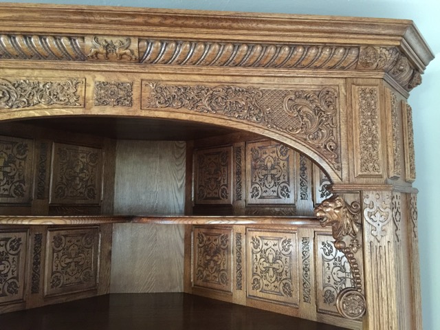 Carved Corner Cupboard Top Detail